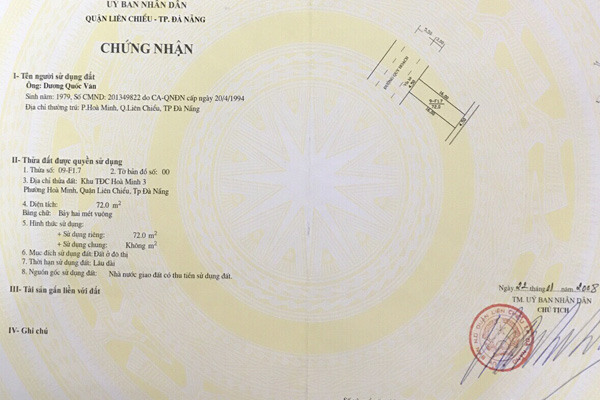 Bán đất HOÀ MINH 7 (Số nhà 51) đường 5,5m lề 3m